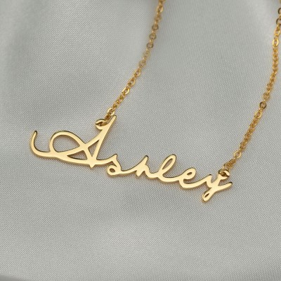 Collana personalizzata con nome in oro stile firma