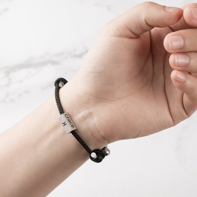 Set di 2 braccialetti magnetici personalizzati abbinati per coppia di promesse personalizzate