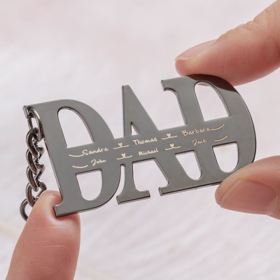 Regalo per la festa del papà Portachiavi personalizzato con incisione del nome del puzzle del papà