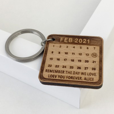 Calendario personalizzato Portachiavi Anniversario San Valentino Regalo di coppia