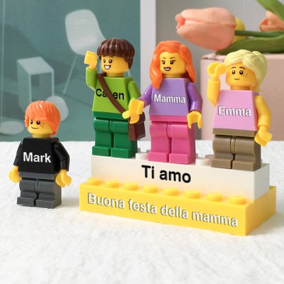 Minifigure con nome personalizzato per idee regalo per la festa della mamma