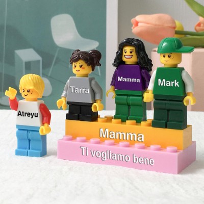 Minifigure con nome personalizzato per idee regalo per la festa della mamma