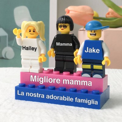 Minifigure con nome personalizzato per idee regalo per la festa della mamma
