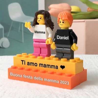 Minifigure con nome personalizzato per idee regalo per la festa della mamma