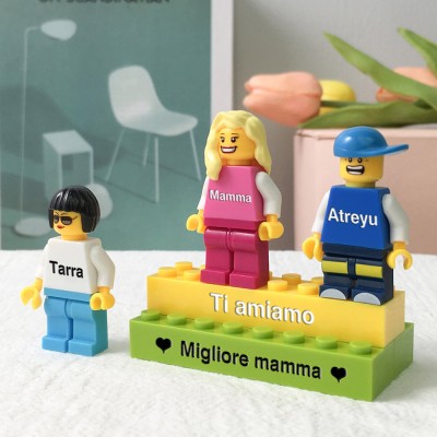 Minifigure con nome personalizzato per idee regalo per la festa della mamma