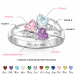 Three Heart Birthstone Mother's Ring