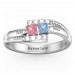 Double Princess Bypass with Accents Promise Ring
