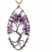 Oval Tree Of Life Necklace Amethyst- Necklaces For Women Tree Of Life Necklace Copper