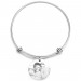 Women's Round Photo Engraved Charm Bangle